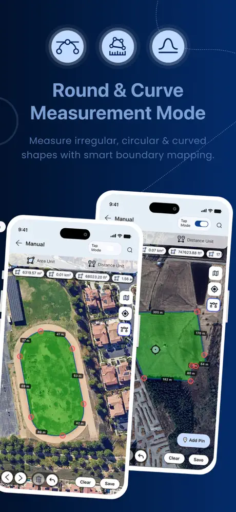 GPSArea - Round and curved area measurement